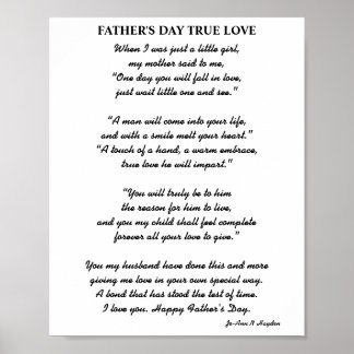 FATHER'S DAY TRUE TRUE LOVE poem Poster