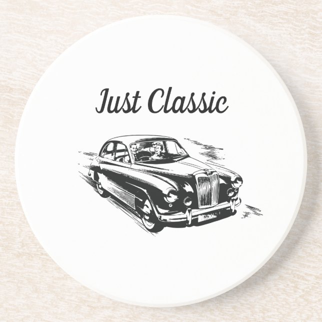 Father's Day Typography Design Just Classic Car Coaster (Front)