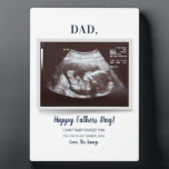 Fathers Day Ultrasound Pregnancy Announcement Dad Plaque<br><div class="desc">It's always a good time to share this exciting news with your nearest and dearest. Perfect father's day gift idea for the dad to be with ultrasound photo. Customise this unique announcement display, add your details and let everyone know about this special news. Great gift for new parents and baby...</div>