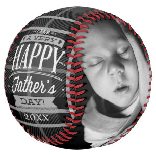 Fathers Day Unique Personalised (Black Plaid) Softball