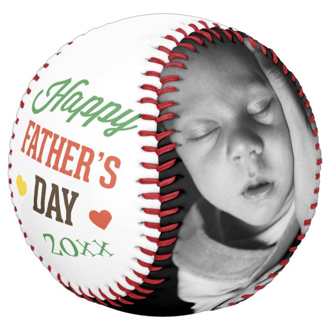 Fathers Day Unique Personalised Softball (Angled)