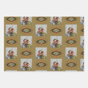 Father's Day Vintage Photo Wrapping Paper Sheet