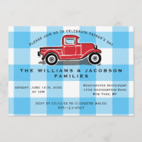Father's Day Vintage Truck Blue Buffalo Check