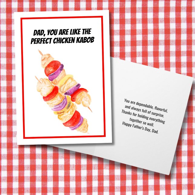 Father's Day Watercolor Chicken Kabob Card (Creator Uploaded)