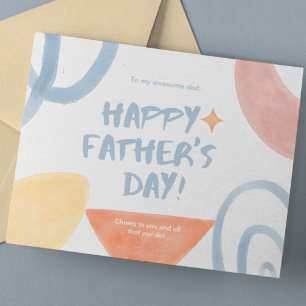 Father's Day Watercolor Postcard