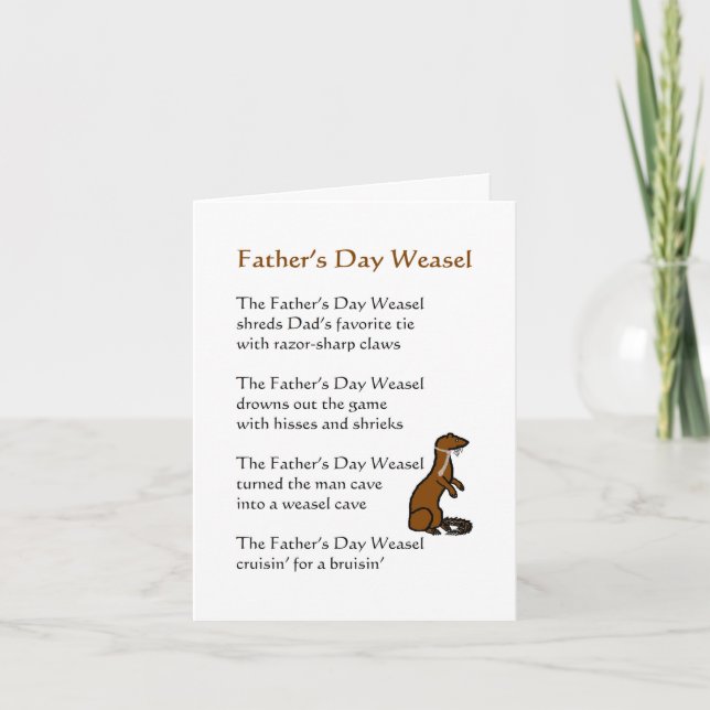 Father's Day Weasel A Funny Poem For Dad Card (Front)
