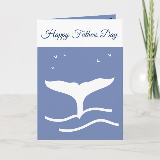 Fathers Day Whale Fin or Customise Card (Front)
