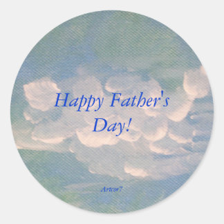 Father's Day White Clouds Painting Sticker