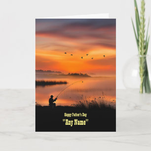 Fathers Day with Custom Name Fisherman Card