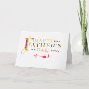 Father's Day with Custom Name Word Art Card