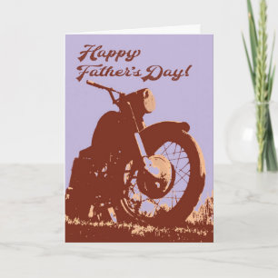 Father's Day with Pop Art Motorcycle for Biker Dad Card