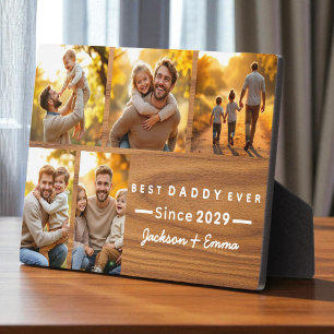 Father's Day Wood 5 Photo Collage Best Daddy Ever Plaque