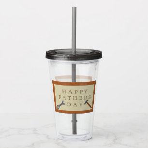 Fathers Day Wooden Sign Acrylic Tumbler
