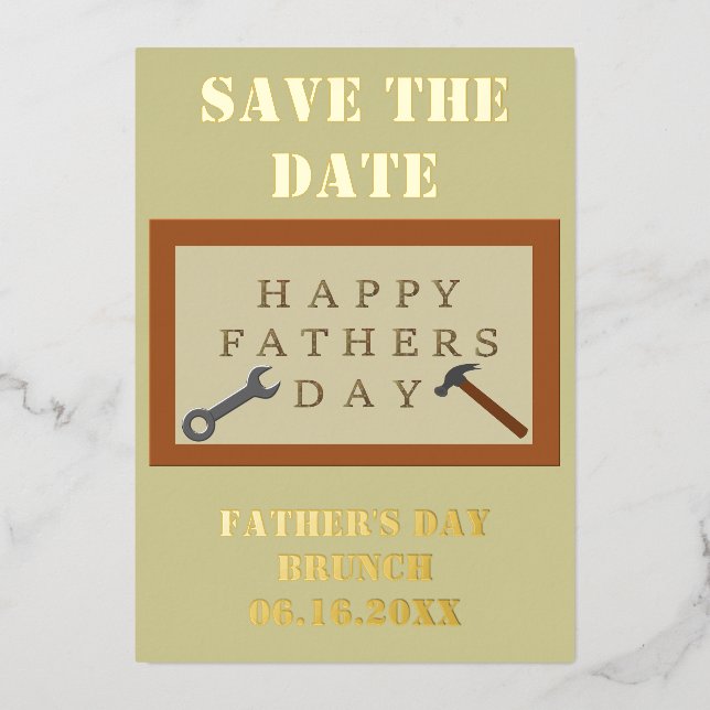 Fathers Day Wooden Sign Custom Save the Date (Front)