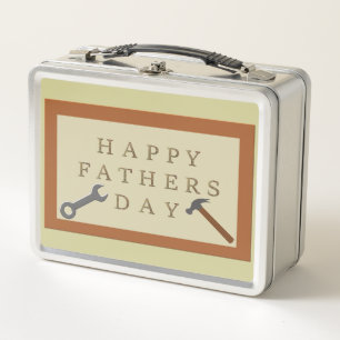 Fathers Day Wooden Sign Metal Lunch Box
