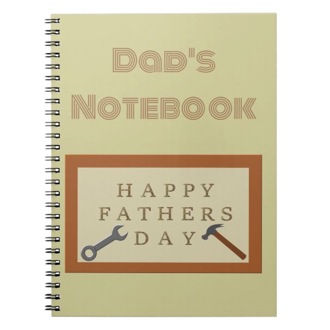 Fathers Day Wooden Sign Notebook (Front)