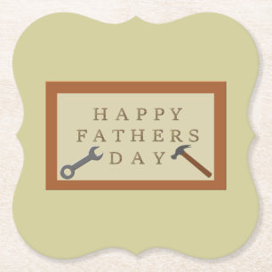 Fathers Day Wooden Sign Paper Coaster