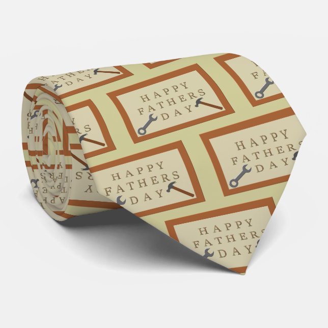 Fathers Day Wooden Sign Patterned Tie (Rolled)
