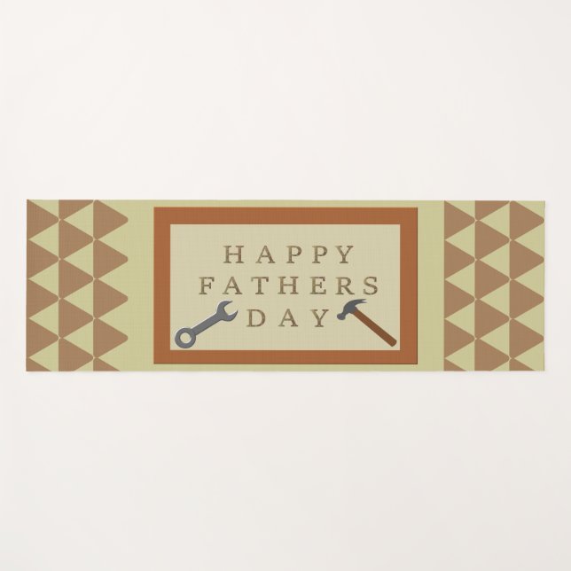 Fathers Day Wooden Sign Patterned Yoga Mat (Front (Horizontal))
