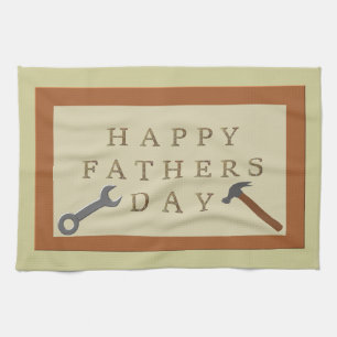 Fathers Day Wooden Sign Tea Towel
