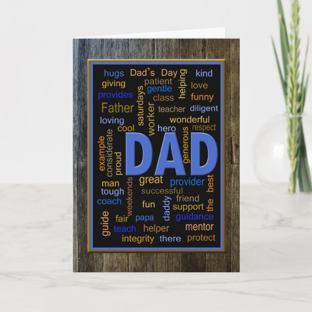 Father's Day Word Collage Card (Front)