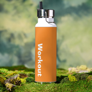 Father's Day Workout Logo Orange Water Bottle