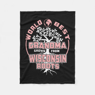 Father's Day World Best Grandma Fleece Blanket