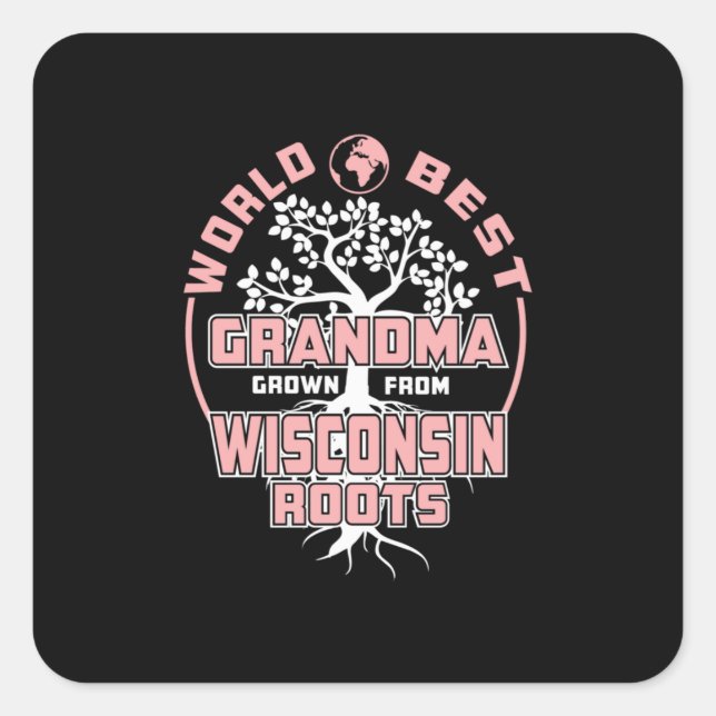 Father's Day | World Best Grandma Square Sticker (Front)