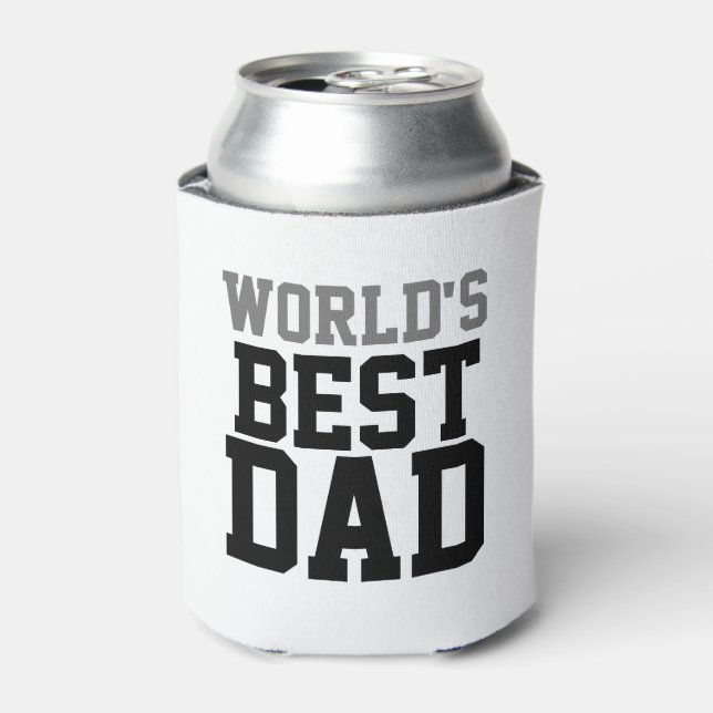Father's Day World's Best Dad White Can Cooler (Can Front)