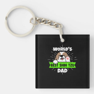 Father's Day Worlds Best Shih Tzu Dog Dad Key Ring