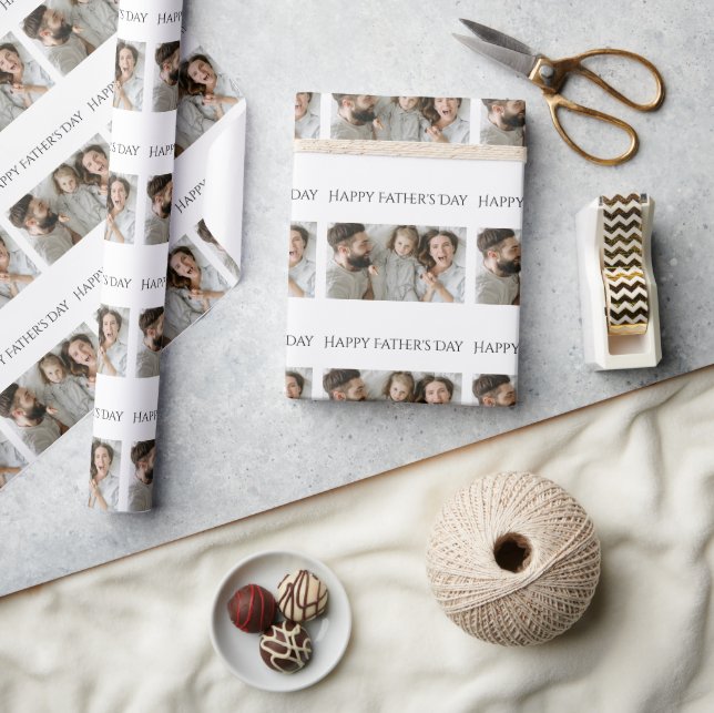 Father's Day Wrapping Paper with 3 Photos & Text (Crafts)