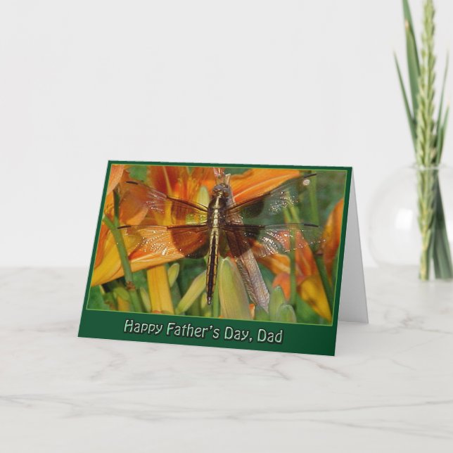 Father's Day Yellow Dragonfly Card (Front)