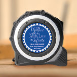 Fathers Measure of a Dad's Love is Infinite Custom 1<br><div class="desc">Perfect for Father's Day, your dad's birthday, or any gift-giving occasion, these custom tape measures include the phrase, "The Measure of a Dad's Love is Infinite" with space for you to add your personalised message. The design is made in all blue and white with a cog / gear frame. For...</div>
