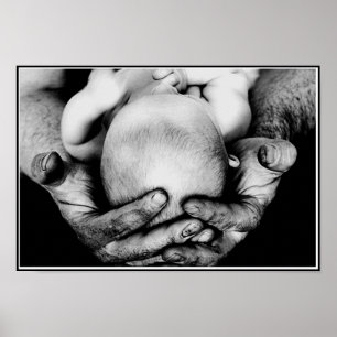 Father's Safe Protecting Hands Poster