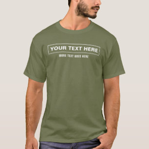 Fatigue Green Elegant Custom Template Mens Modern T-Shirt
