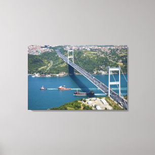 Fatih Sultan Mehmet Bridge over the Bosphorus, Canvas Print