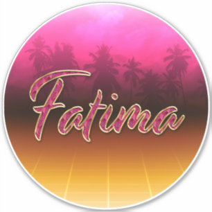 Fatima Vorname Name golden pink Aufkleber Sticker