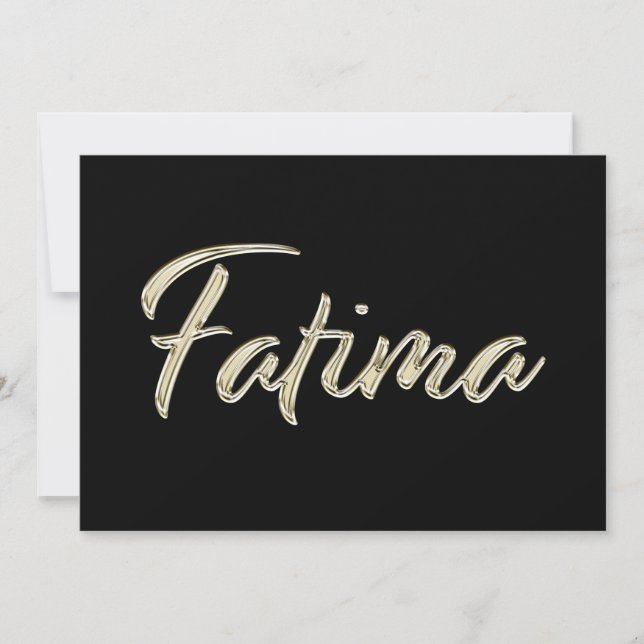 Fatima white gold Handwriting Card (Front)