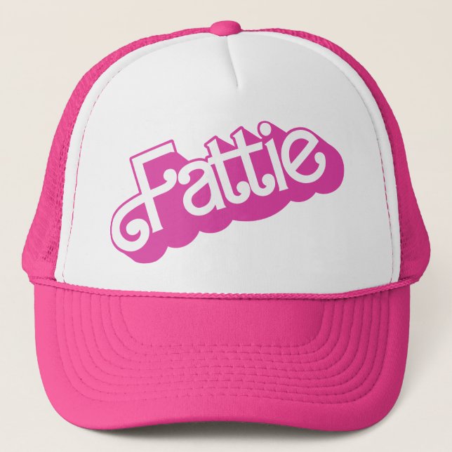 Fattie Plus Size BBW Fat Girl Retro 90's Style Trucker Hat (Front)