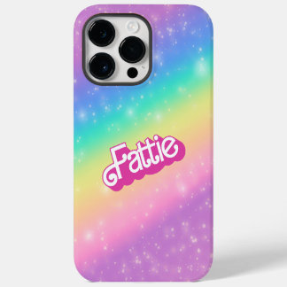 Fattie Plus Size Rainbow Retro 90's Nostalgia Pink iPhone 14 Pro Max Case