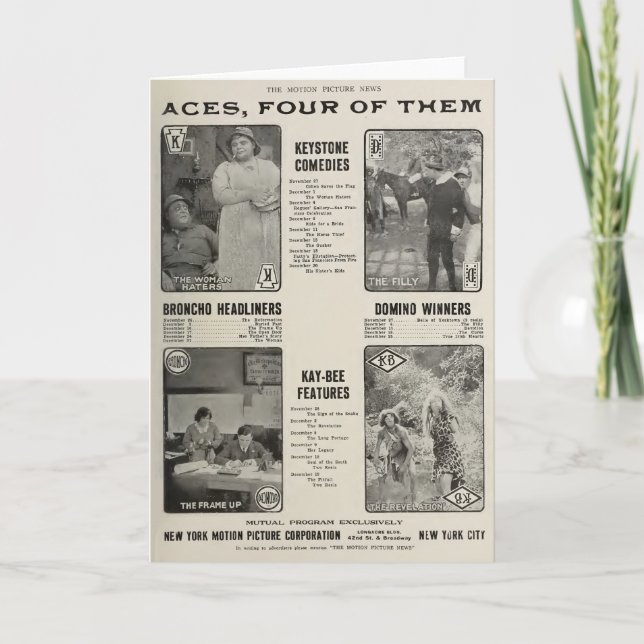 Fatty Arbuckle 1913 silent movie exhibitor ads Card (Front)