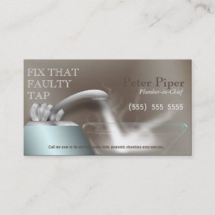 Faucet Plumber Plumbing Service Business Card