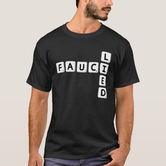 Fauci Lied Word Tiles T-Shirt (Front)