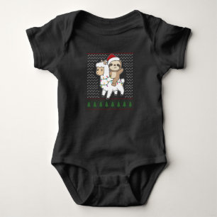 Fauler Lama Christmas Ugly Christmas Animals Baby Bodysuit