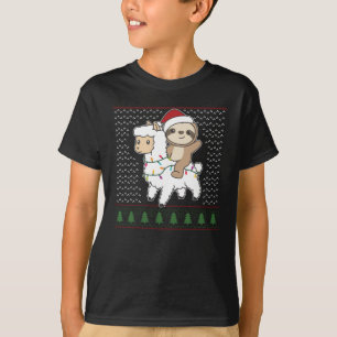 Fauler Lama Christmas Ugly Christmas Animals T-Shirt