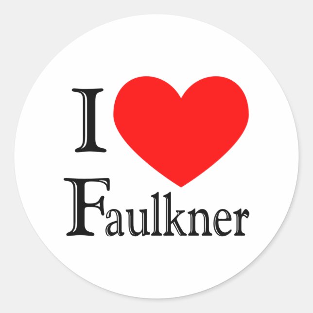 Faulkner Classic Round Sticker (Front)