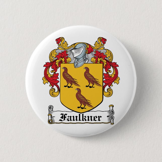 Faulkner Family Crest 6 Cm Round Badge (Front)