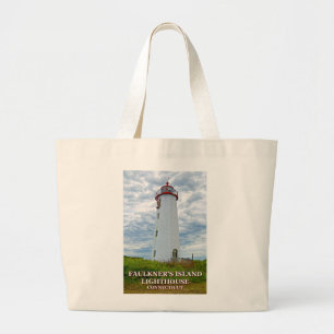Faulkners Island Lighthouse, Connecticut Large Tote Bag