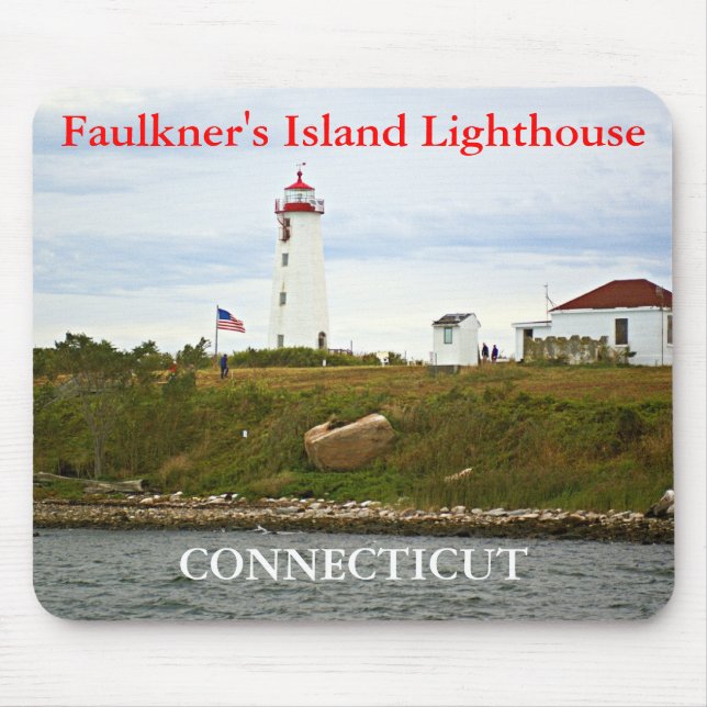 Faulkner's Island Lighthouse, Connecticut Mousepad (Front)