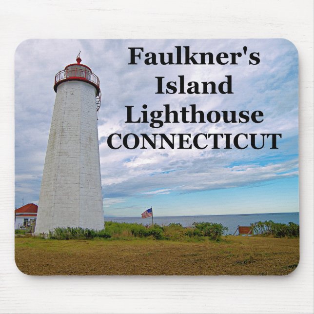 Faulkner's Island Lighthouse, Connecticut Mousepad (Front)
